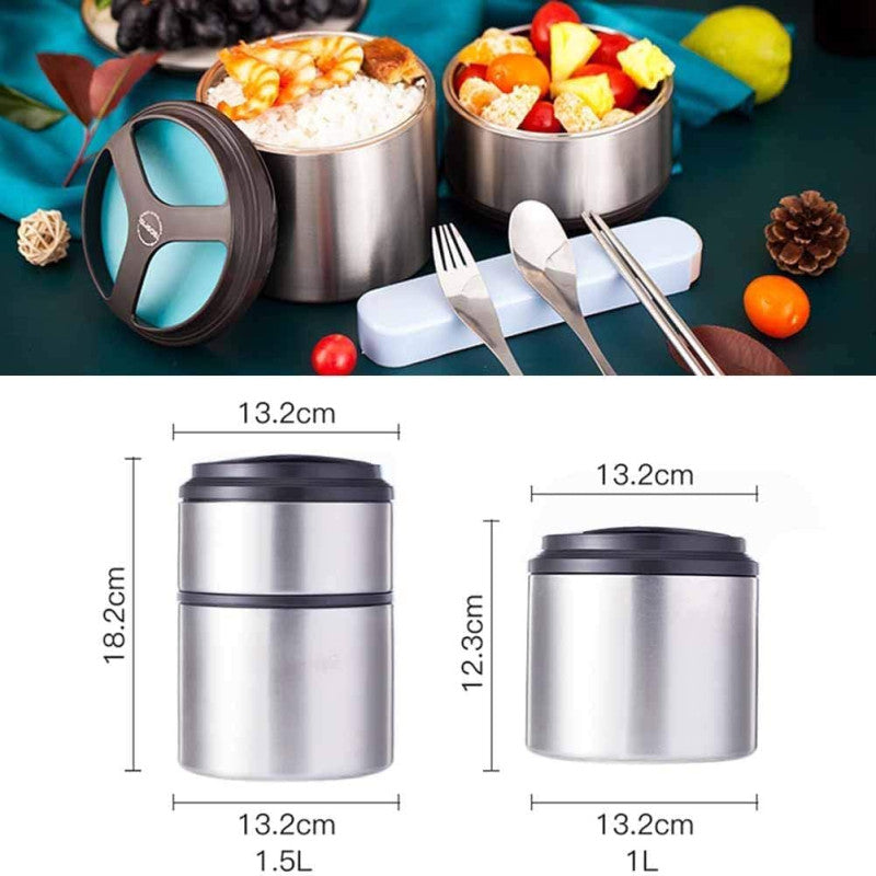 1.5L Vacuum Insulated Lunch Box, 2 Layer Stainless Steel Vacuum Insulated Lunch Box