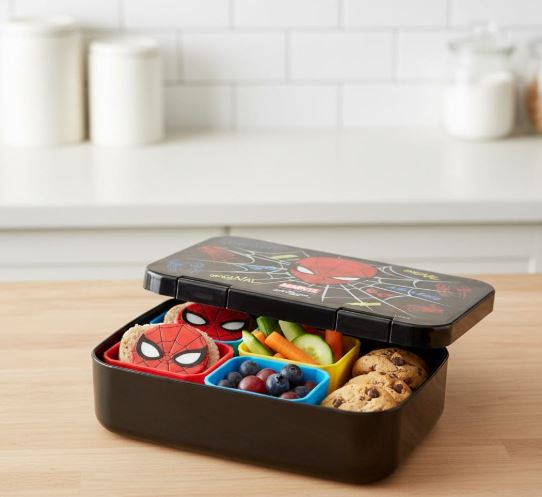 Smiggle - 4 Compartment Original Spiderman Bento Lunch Box for Kids