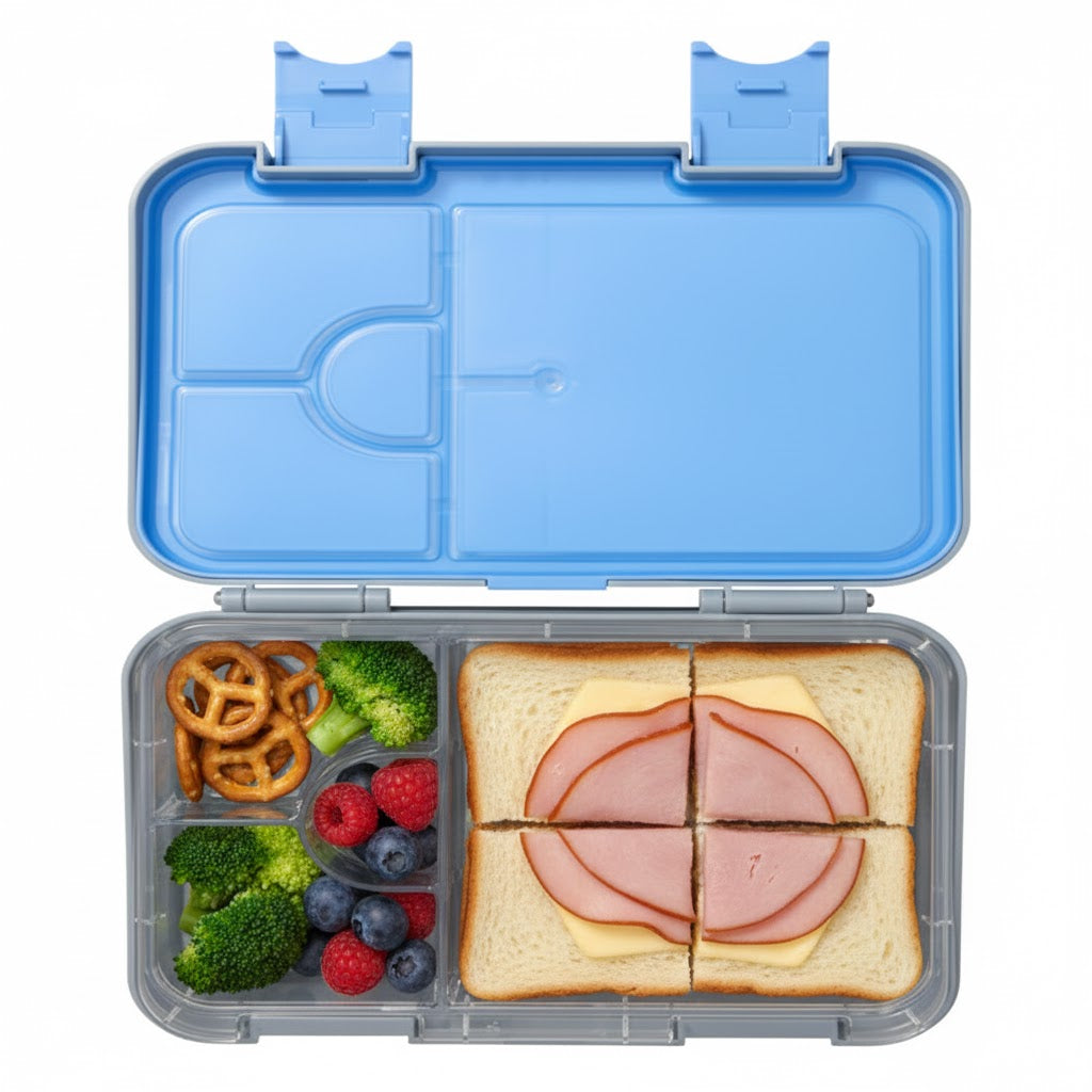 Smiggle - Ready Set Go Medium Lunch Box, 4 Compartment Bento Lunch Box