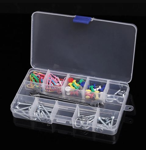 1pc Adjustable Plastic 15 Compartment Storage Box Jewellery Bead Craft Organizer