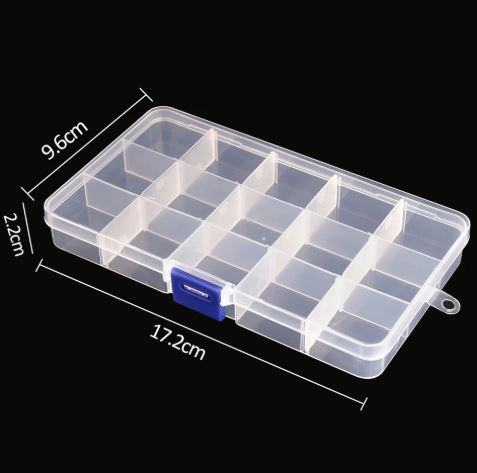 1pc Adjustable Plastic 15 Compartment Storage Box Jewellery Bead Craft Organizer