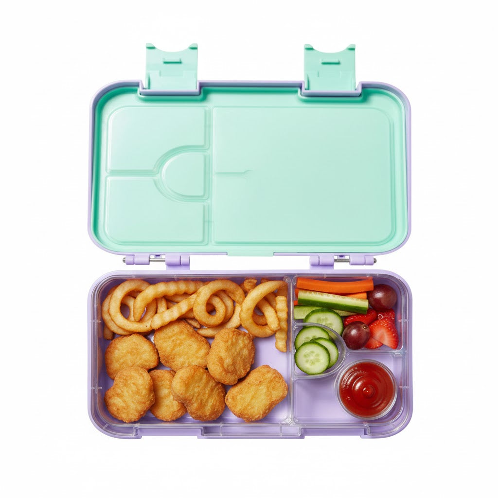 Smiggle 4 Compartment Bento Lunch Box Rainbow Design