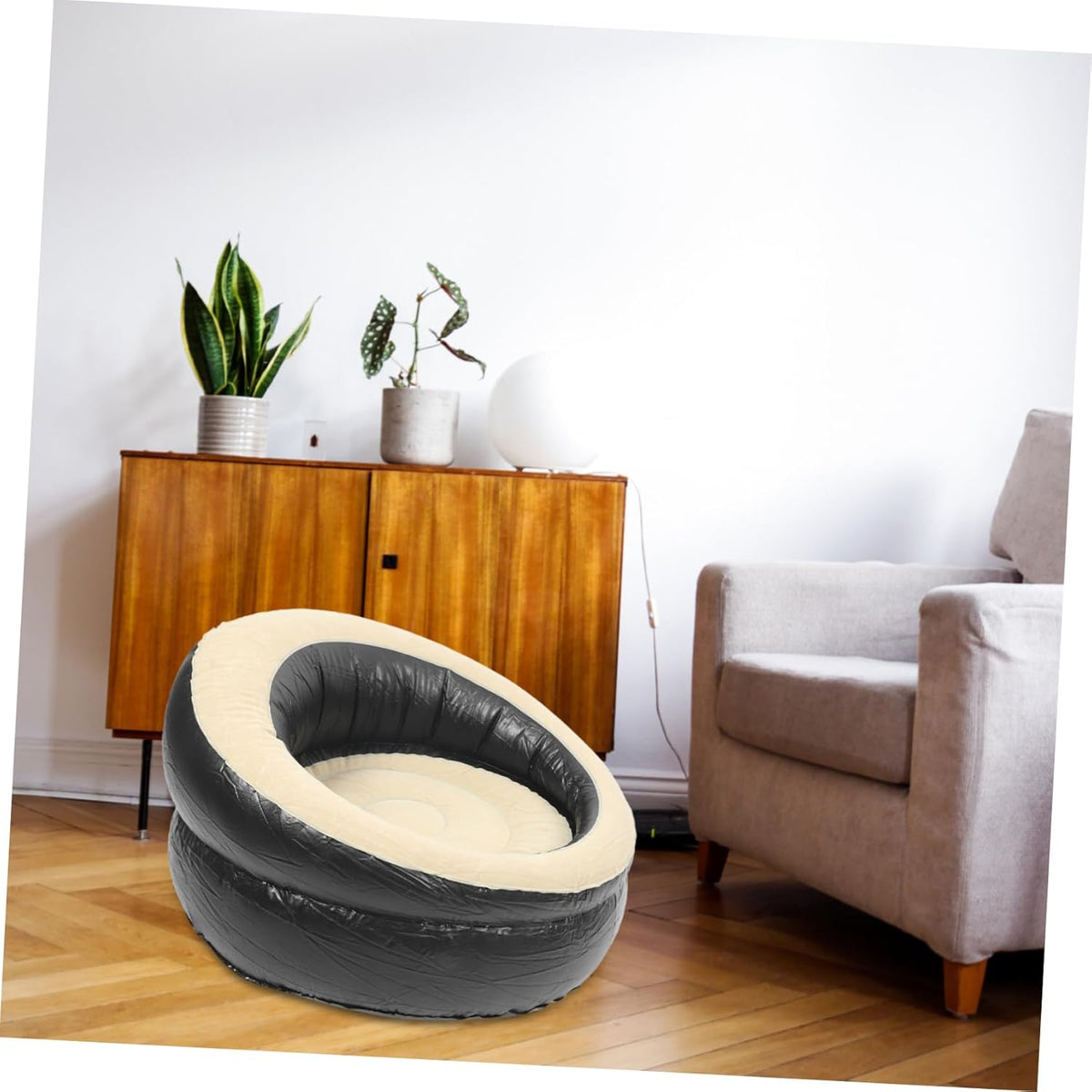 1Pc Folding Inflatable Sofa, Portable Armchair For Family Outdoor Activities, Thickened Inflatable Seat