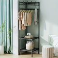 1pc Corner Coat Rack, Free Standing Coat Rack, With 3 Layers Storage Shelves And 4 Double Hooks, Living Room, Bathroom, Hallway Shoe Rack Organizer
