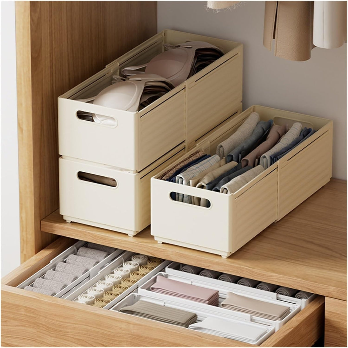 1pc Multifunctional Storage Box, Pull-Out Type Storage Basket, Kitchen Accessories, Wardrobe Organizer, Home Organization And Storage Supplies
