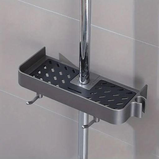 1pc Shower Storage Rack, Multifunctional Storage Bathroom Shelf Organizer