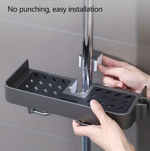 1pc Shower Storage Rack, Multifunctional Storage Bathroom Shelf Organizer