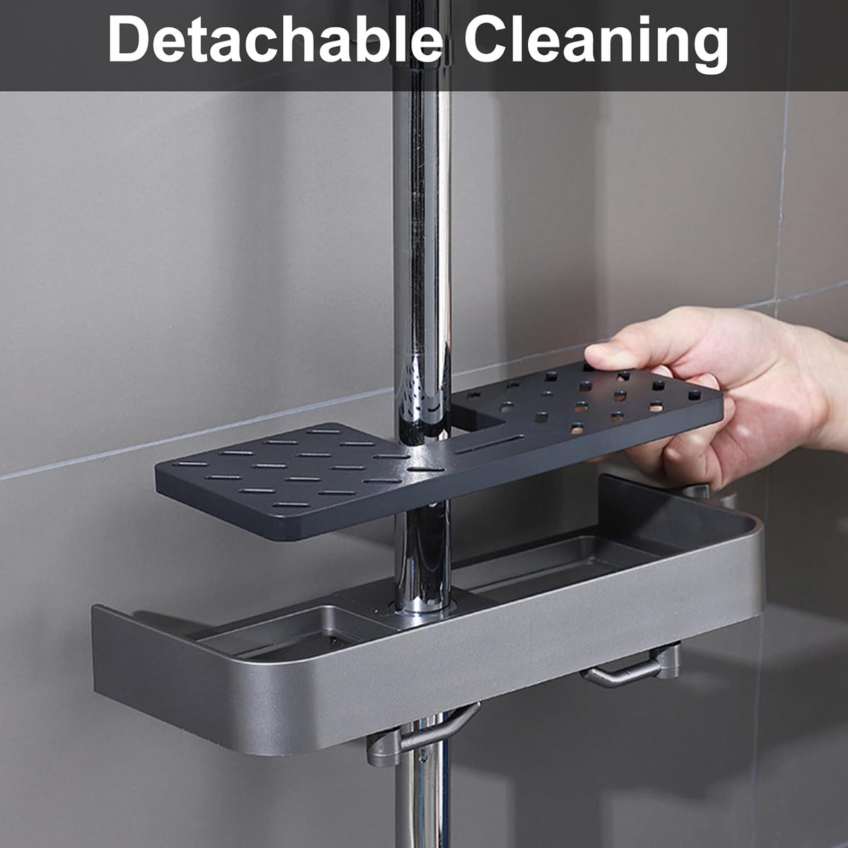 1pc Shower Storage Rack, Multifunctional Storage Bathroom Shelf Organizer