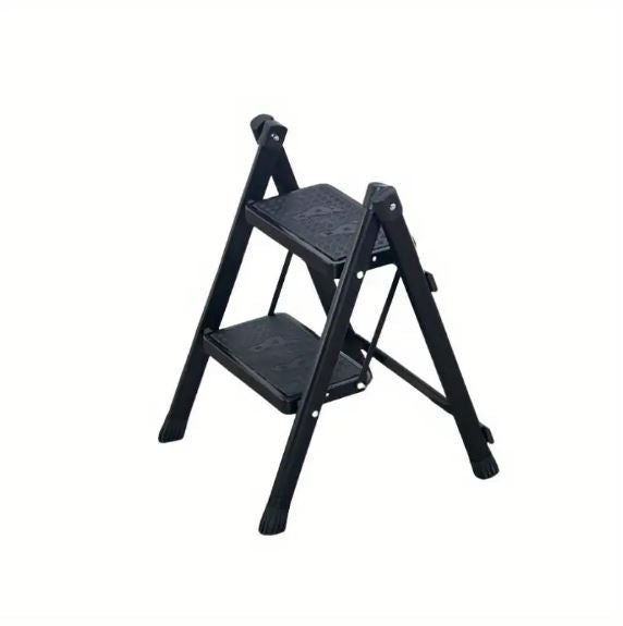2-Step Folding Ladder Ergonomic, Non-Slip Pedal Steps, Portable Steel Ladder for Home, Kitchen, Office