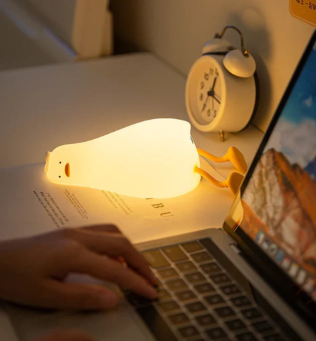 Cute Sleeping Lamp LED Night Light - Soft Glow, Color Changing, Dimmable Bedside Lamp