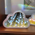 Cloud-Shaped Tulip Mirror Night Light, 20 Flowers Table Lamp for Home Bedroom Decor