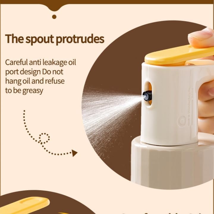 Oil Sprayer for Cooking, 200ml Oil Sprayer Dispenser with Stainless Steel Nozzle for Baking, Roasting, BBQ, Salads and More
