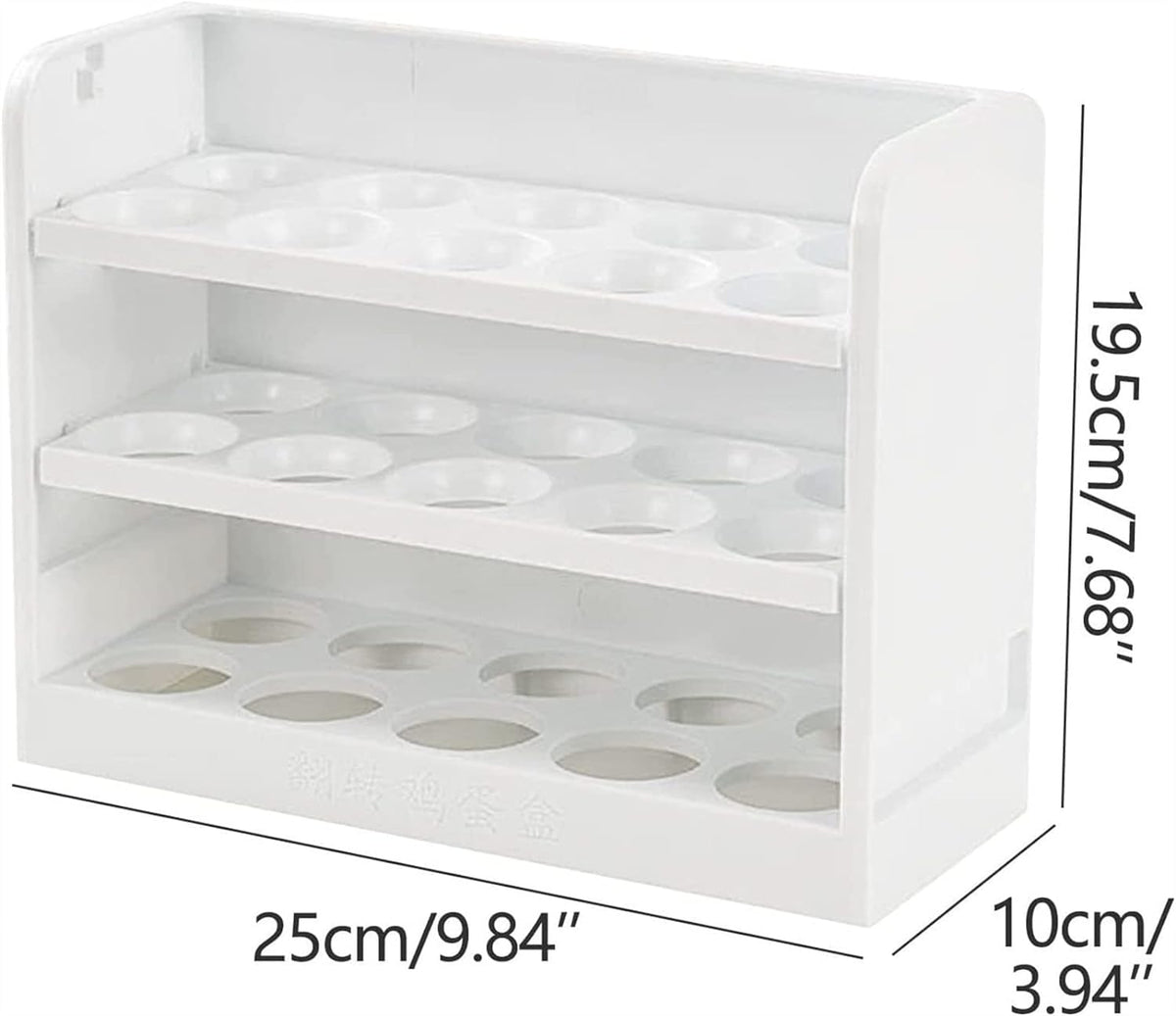 30 Grid Egg Holder For Refrigerator, 3-Layer Egg Storage Container Plastic