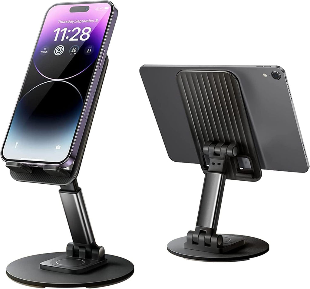 360 Rotatable & Foldable Tablet Stand Mobile Stand & for Kindle, ipad, Stable Base | Adjustment of Height & Angle, for Classes, Calls, Gaming & Videos