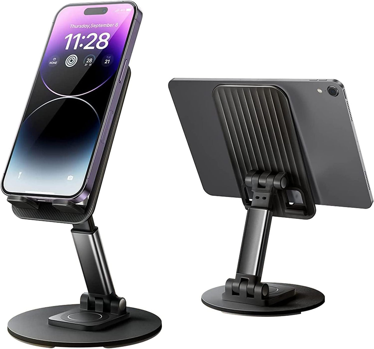 360 Rotatable & Foldable Tablet Stand Mobile Stand & for Kindle, ipad, Stable Base | Adjustment of Height & Angle, for Classes, Calls, Gaming & Videos