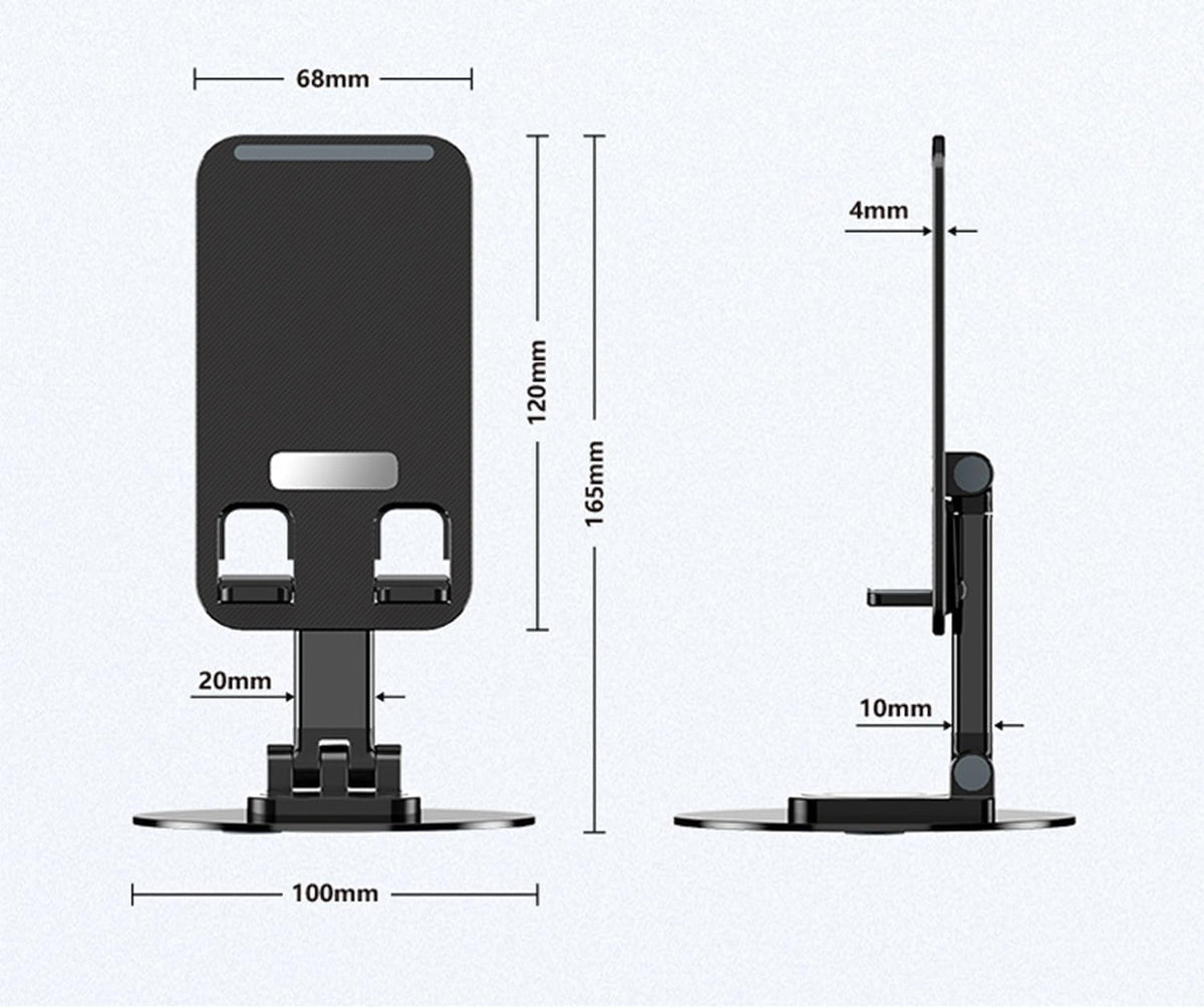 360 Rotatable & Foldable Tablet Stand Mobile Stand & for Kindle, ipad, Stable Base | Adjustment of Height & Angle, for Classes, Calls, Gaming & Videos