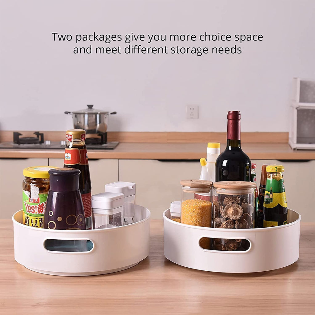 360° Rotating Kitchen Organizer Tray Multi-Purpose Storage Solution for Kitchen Spice, Cosmetic Organizer