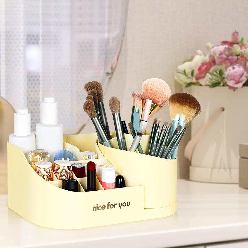 360°Rotating Makeup Organizer, Large Capacity Makeup Tools Holder Cosmetic Display Case