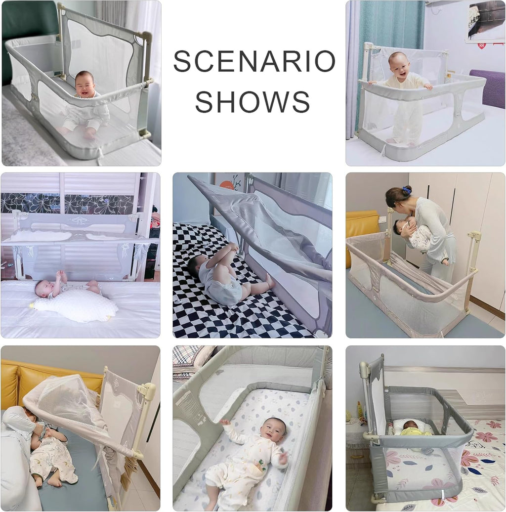 3 In 1 Baby Bed Without Mattress Breathable And Visible Mesh Window Sturdy Aluminum Alloy Bed Bracket For Baby Co-Sleeping