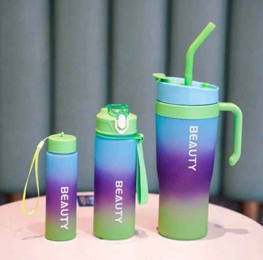 Premium 3 in 1 Beauty Water Bottles With Handle