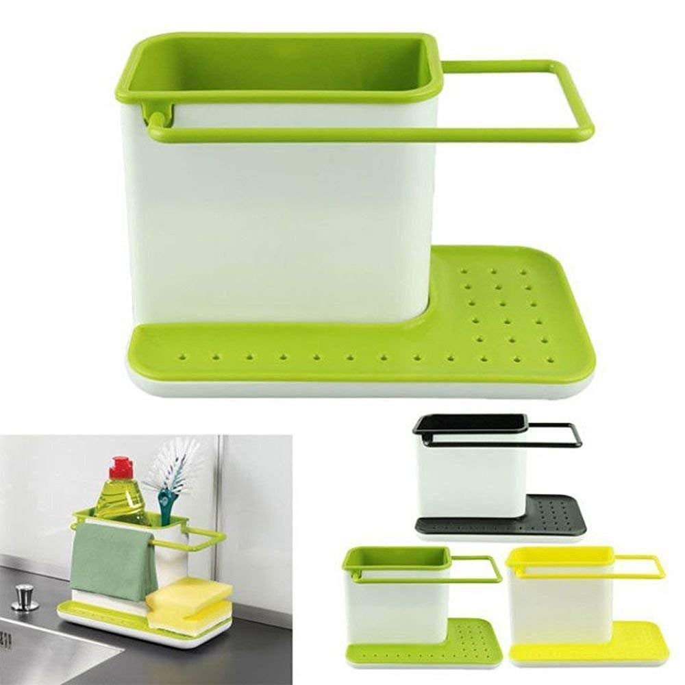 3 in 1 Kitchen Sink Soap & Sponge Organizer