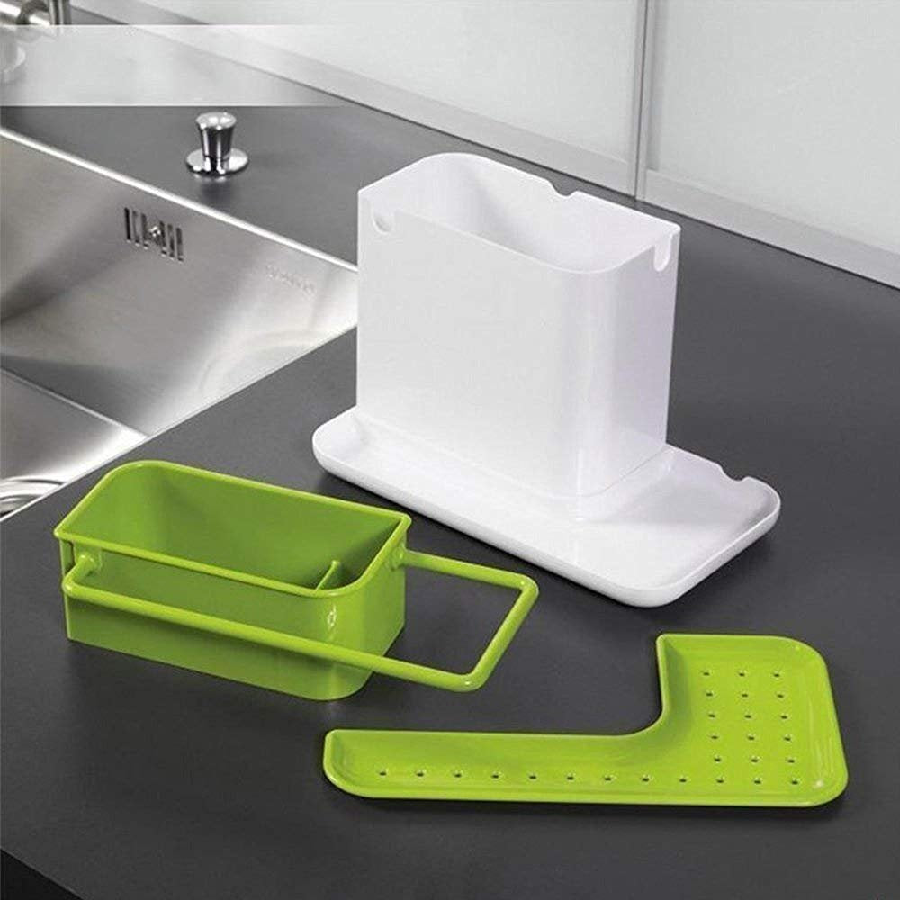 3 in 1 Kitchen Sink Soap & Sponge Organizer
