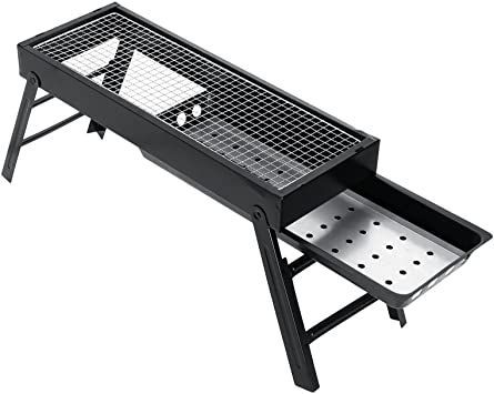 Portable BBQ Grill Charcoal Stainless Steel Foldable Barbecue Tool Kits for Camping Picnic Outdoor Garden Party