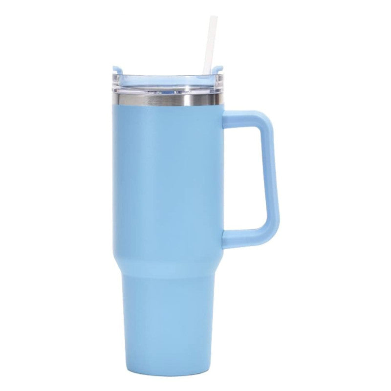40 oz Tumbler with Handle and Straw, Insulated Travel Mug Iced Coffee Cup, Reusable Stainless Steel Insulated Water Bottle
