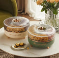 5 Grid Snack Plate With Lid Moisture-Proof 360 Rotating Candy Nut Storage Plate