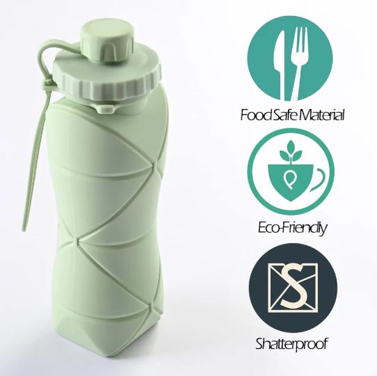 Eco-Friendly 600ml Collapsible Silicone Water Bottle