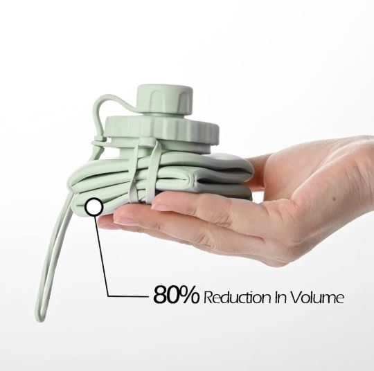 Eco-Friendly 600ml Collapsible Silicone Water Bottle