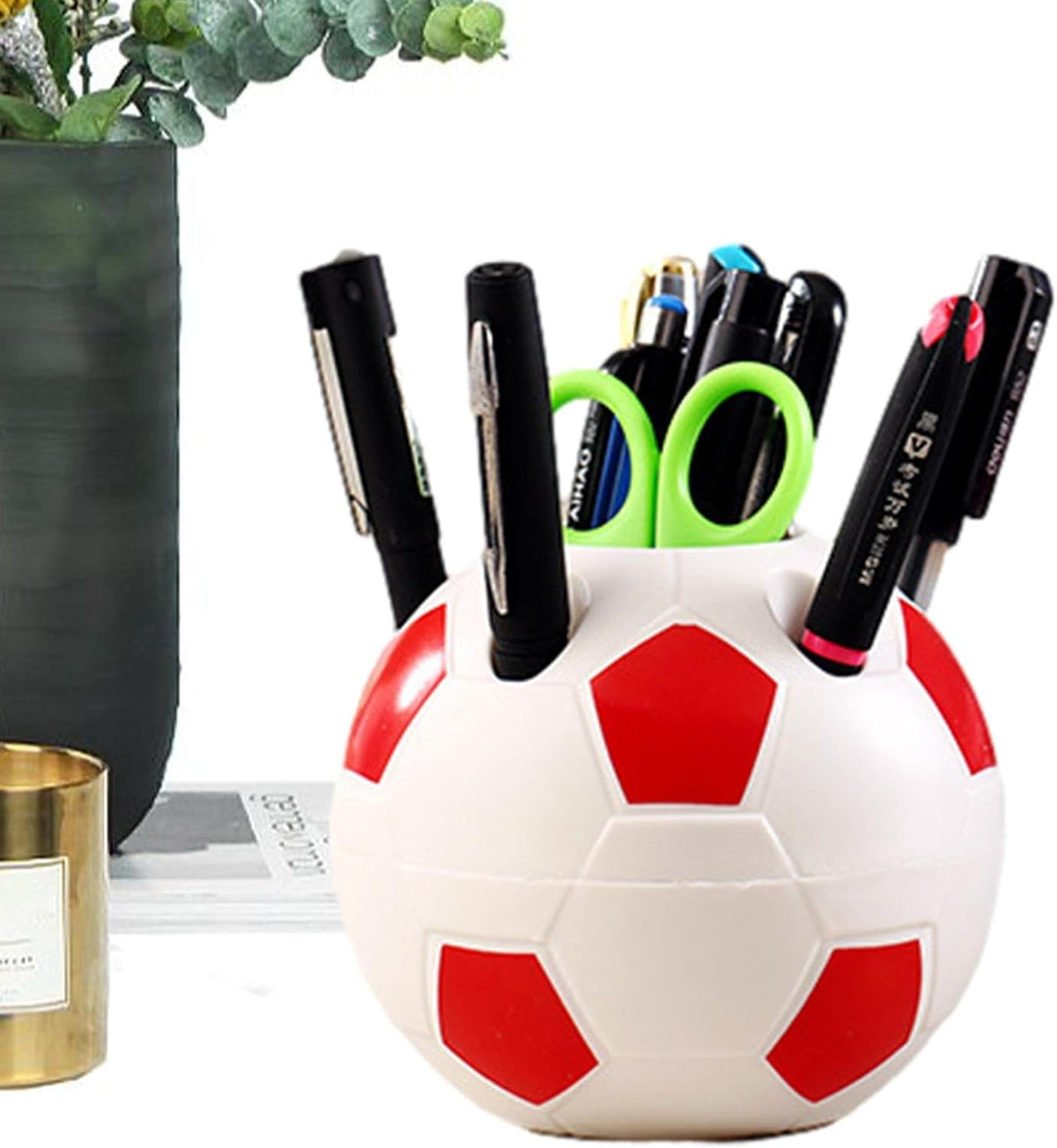 Football Shape Creative Pen Stand Holder For Home And Office