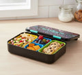 Smiggle - Eclipse Black Mix 4 Compartment Bento Lunch Box for Kids – BPA-Free, Durable & Eco-Friendly