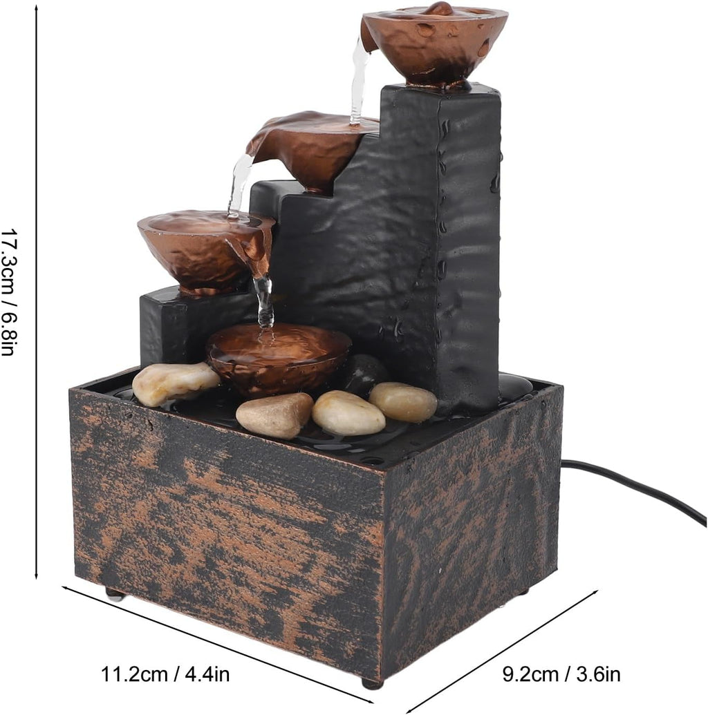 Tabletop Water Fountain with LED Crystal Ball & Pebbles