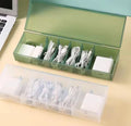6 Compartment Data Cable Storage Box, Dustproof Desktop Organizer For Office Home, Transparent Data Cable Organizer With Lid
