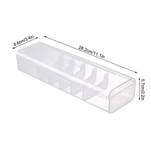 6 Compartment Data Cable Storage Box, Dustproof Desktop Organizer For Office Home, Transparent Data Cable Organizer With Lid