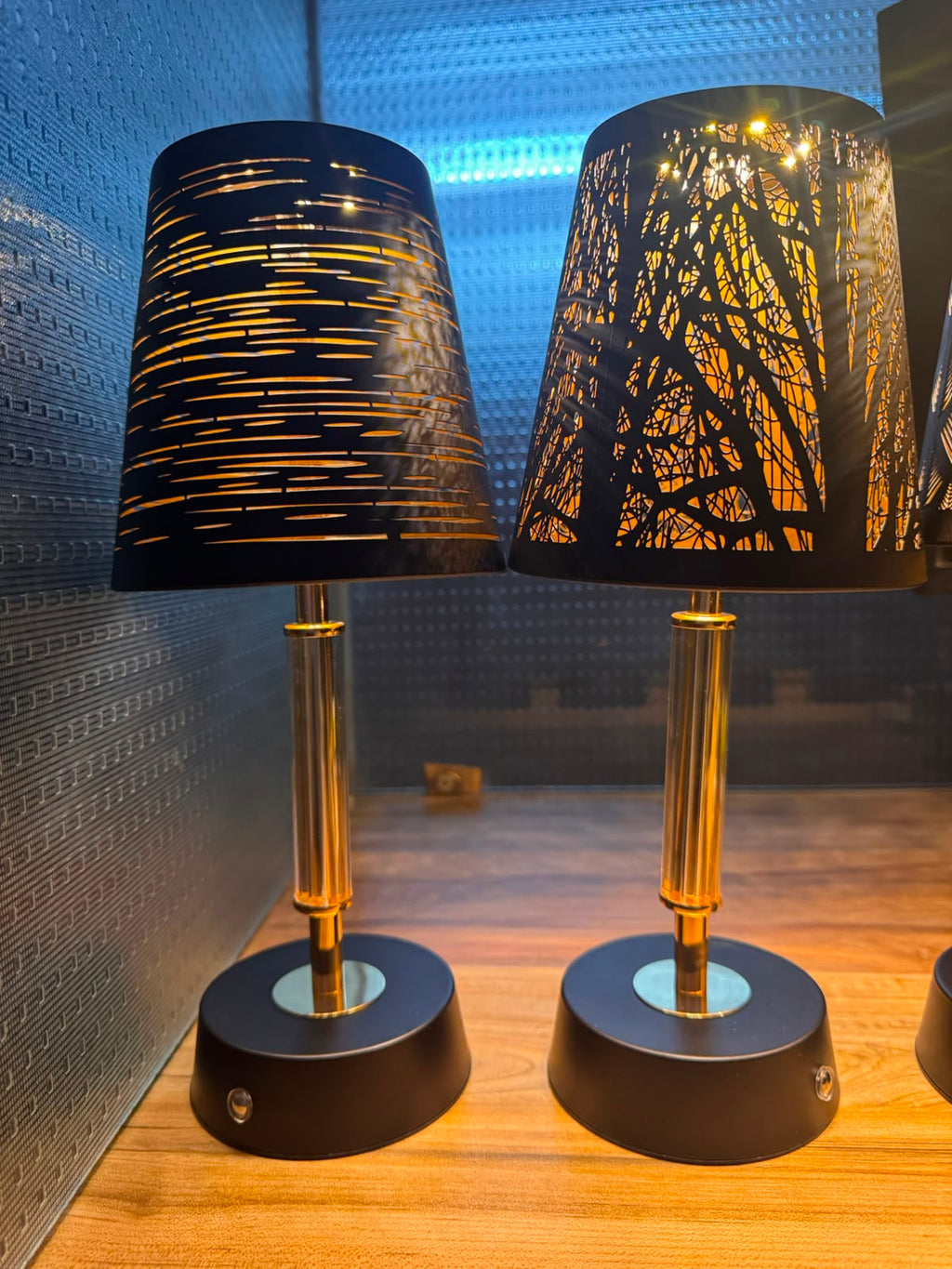 Aura Black & Gold Rechargeable Portable Table Lamp