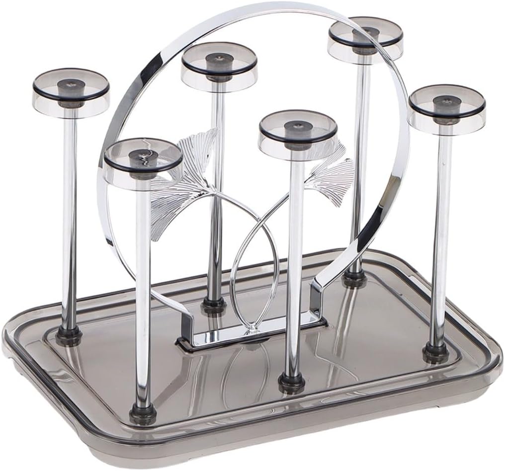 Acrylic Glass Holder, 6-Place Design, High-Quality Clear Organizer, Stylish Kitchen & Dining Decor, Space-Saving Solution for Cups and Glasses