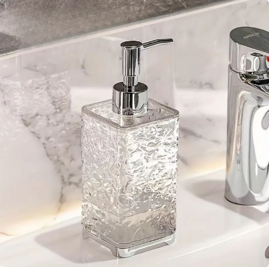Sophisticated Textured Acrylic Glass Soap Dispenser