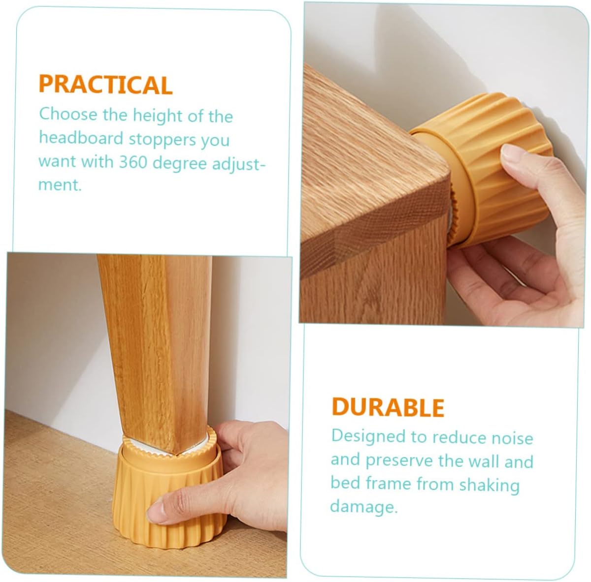 (Pack of 2) Adjustable Headboard Stabilizer Bed Fixer, Self-Adhesive Headboard Stabilizer