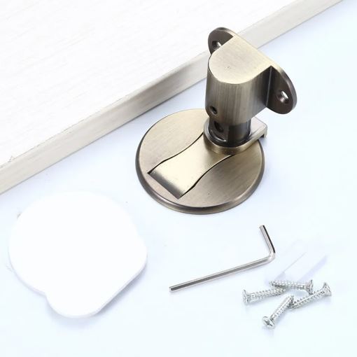 Adjustable Invisible Magnetic Door Stopper Punch-Free Windproof Mechanical Self-Locking Door Stopper