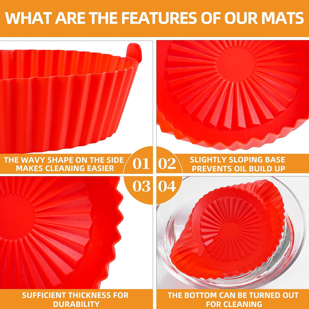 Air Fryer Silicone Baking Tray Pot, Air Fryer Oven Accessories