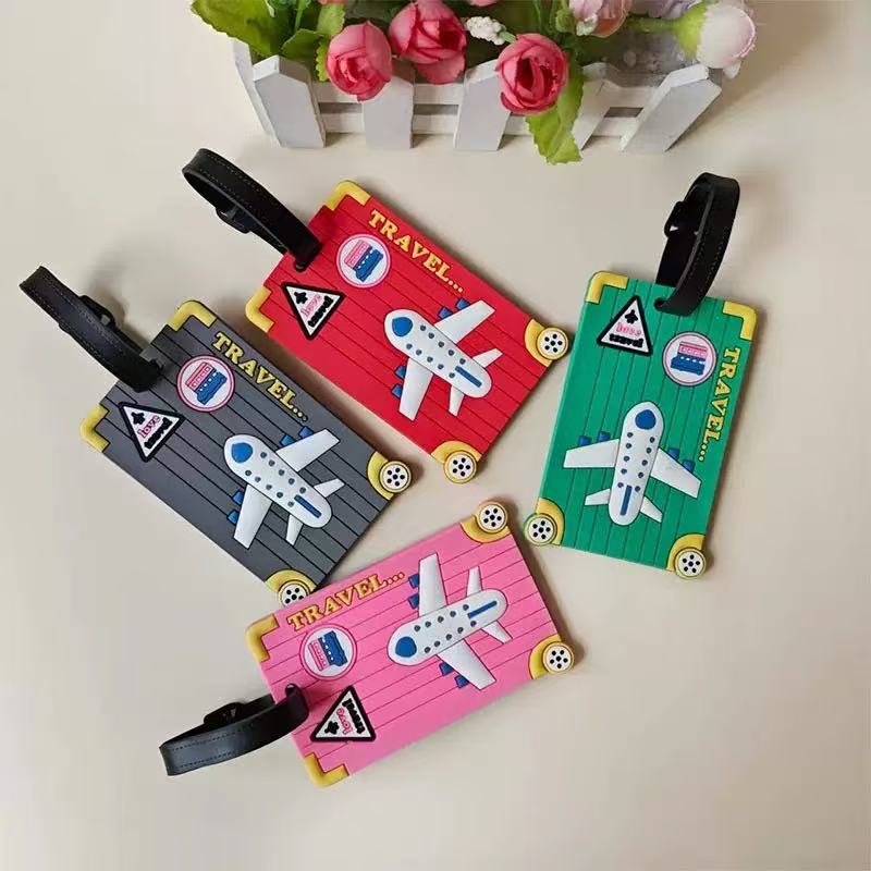 1pc Colorful Flexible PVC Travel ID Labels Name Card Holder, Secure Suitcase Luggage Tags