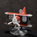 Airplane Flip Clock, Retro Airplane Flip Clock,12 Hours Retro Battery Powered Auto Flip Desk Clock, for Living Room Bedroom Study Office