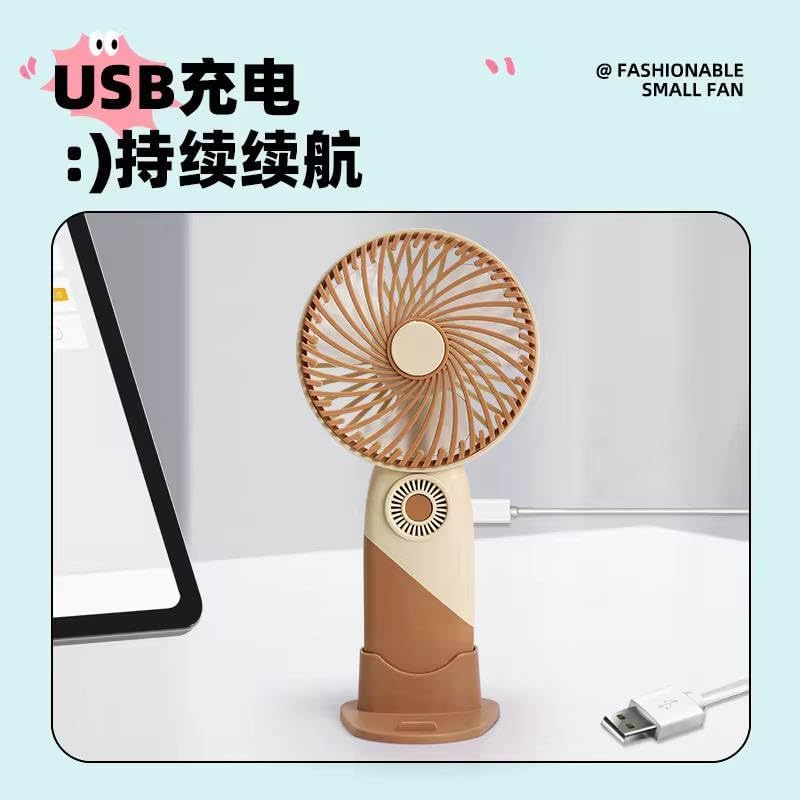 Portable Small Fan 3 Speed Handheld Rechargeable Mobile Phone Stand USB Type-C Charge