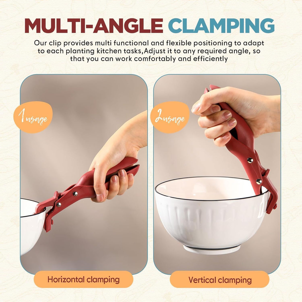 1Pc Multi-Purpose Anti-Scalding Bowl Gripper Clip Holder for Kitchen, Hot Bowl Dish Plate Pot