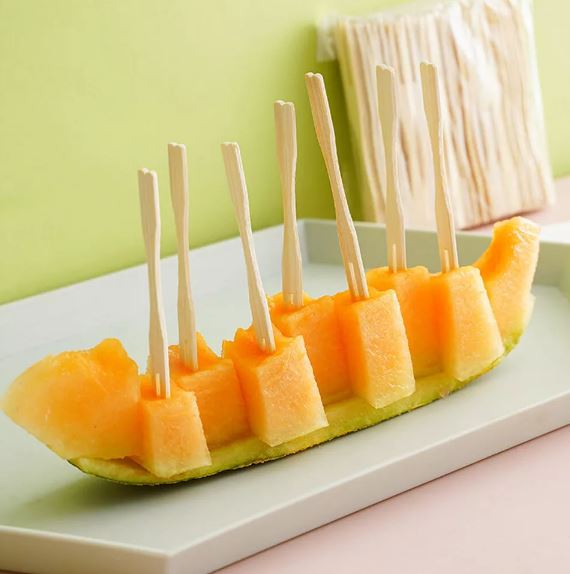 50Pcs Bamboo Mini Tasting Forks Fruit Picks 3.5 Inch Mini Bamboo Forks