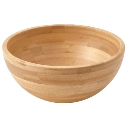 BLANDA MATT Serving Bowls, Bamboo Salad Bowls, Natural Wood Serving Bowls