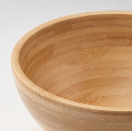 BLANDA MATT Serving Bowls, Bamboo Salad Bowls, Natural Wood Serving Bowls