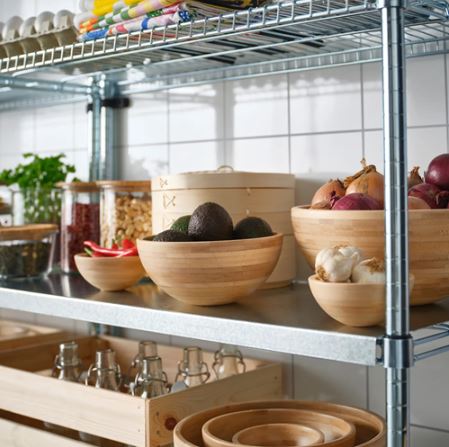 BLANDA MATT Serving Bowls, Bamboo Salad Bowls, Natural Wood Serving Bowls